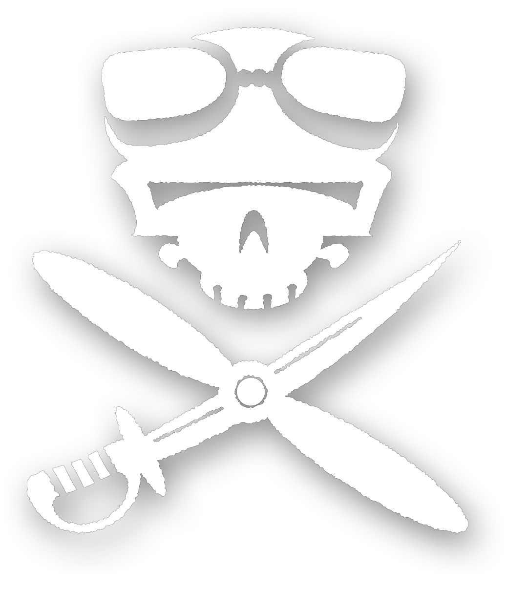 Jolly Roger, Large, White - Click Image to Close
